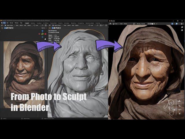 Sculpting a portrait in Blender