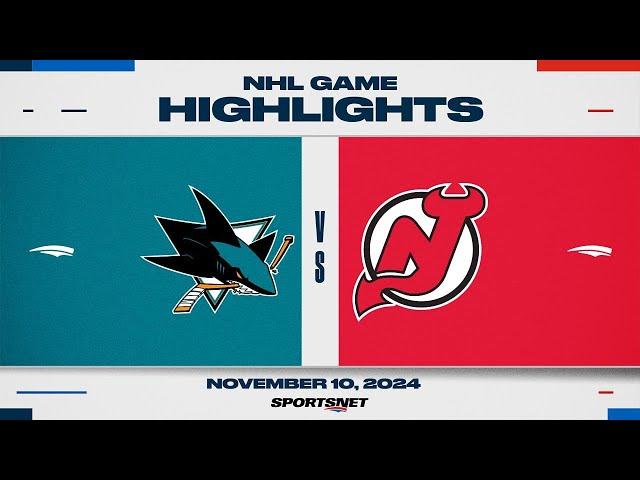 NHL Highlights | Sharks vs. Devils - November 10, 2024