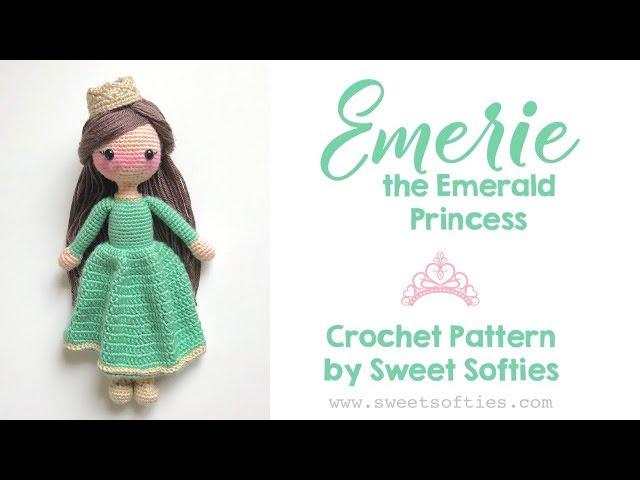 Product Preview || Emerie the Emerald Princess, Amigurumi & Crochet Doll Pattern