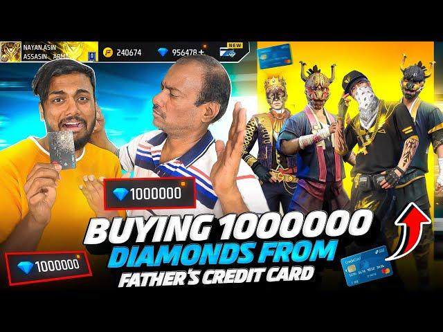 Buying 1000000 Diamonds From Father's Credit Card  Prank Gone Wrong - Garena Free Fire Max