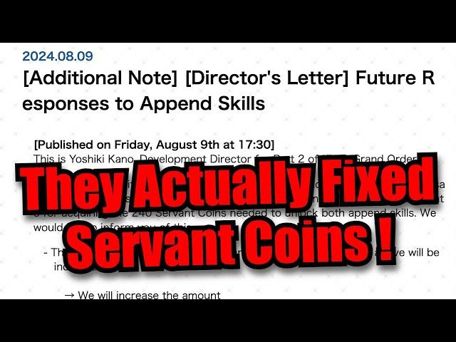 [FGO] THEY ACTUALLY FIXED SERVANT COINS ! NO MORE NP8 !