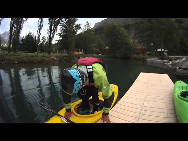 Get in and out of a creek-boat. Kayak video tutorial.