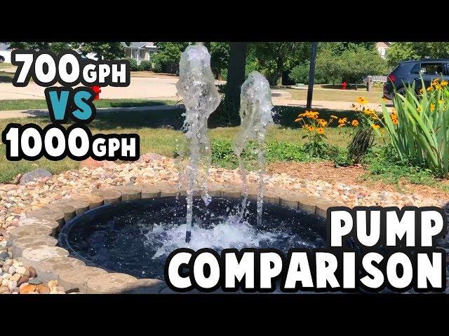 Fountain Pump Comparison (1000gph VS 700gph)