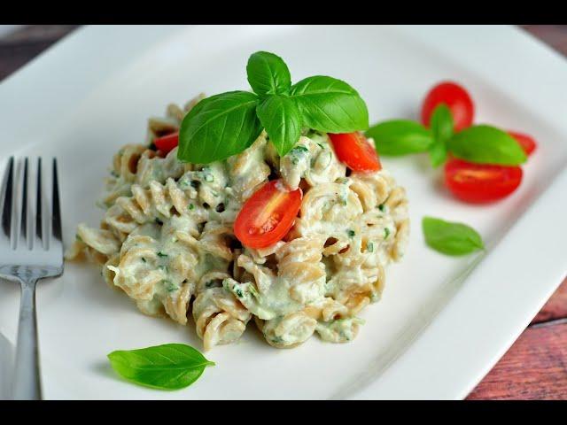 Skinny Pasta with Creamy Basil Sauce Low Calorie, Low Fat Recipe