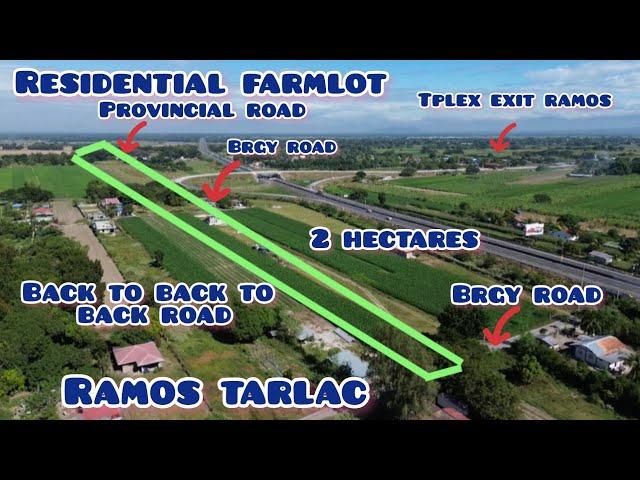 lot506 Residential farmlot near exit tplex. 3 roads harap,gitna,likod. 2 hectares 400/sqm ramos trla