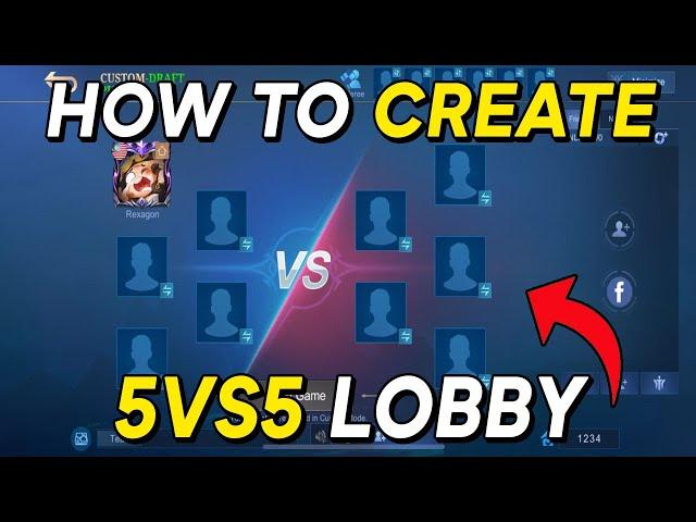 How to create 5vs5 lobby in mobile legends | Setup MLBB Tournament Room Tutorial Custom Mode Friends