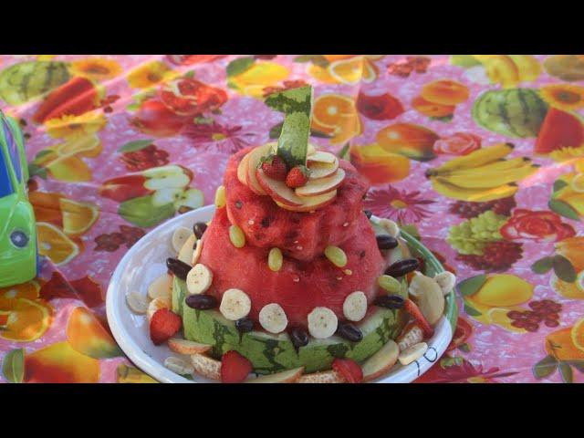 lockdown birthday cake|watermelon cake|fresh fruit cake