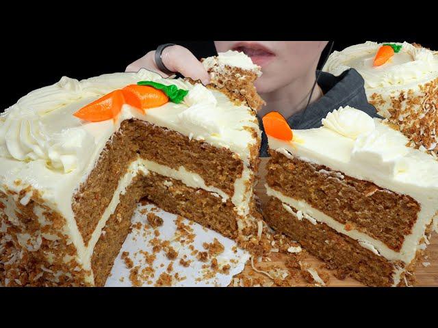 ASMR Whole Carrot Cake Dessert Mukbang [Soft Eating Sounds / No Talking]