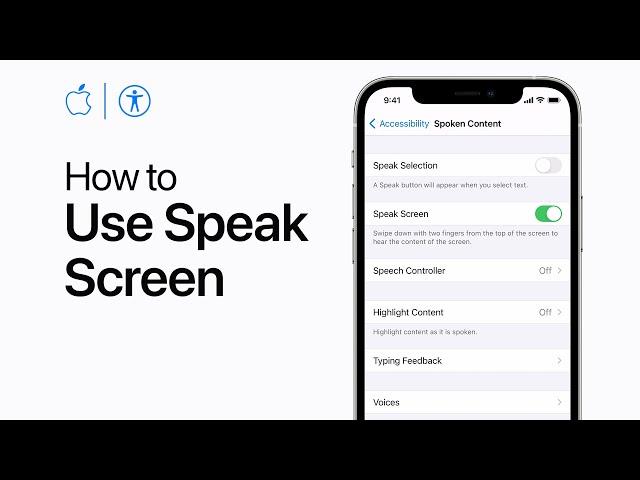 How to use Speak Screen on iPhone, iPad, and iPod touch — Apple Support