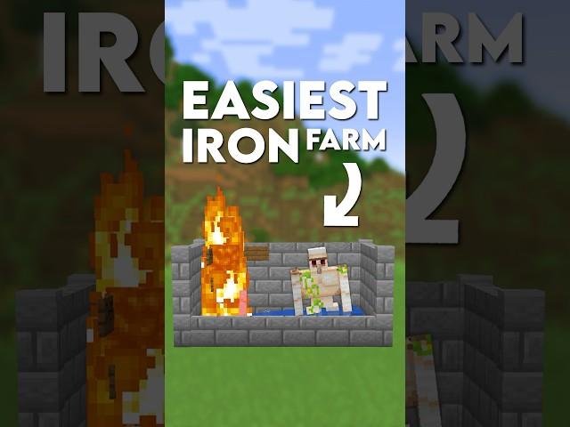Minecraft Easiest IRON Farm (Iron Farm Tutorial) | #Shorts