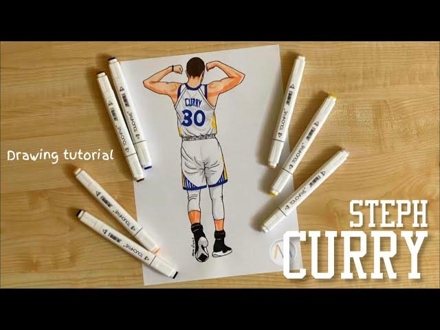 How to draw Steph Curry (Golden State Warriors) / Steph Curry drawing tutorial