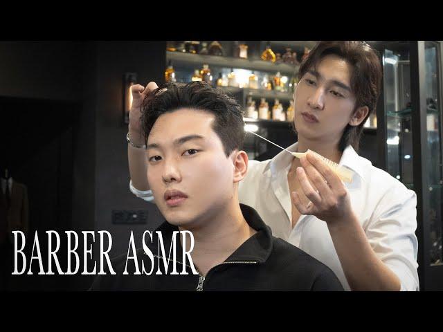 ASMR BARBER- How to cut and style a slickback for curly hair 곱슬머리 슬릭백 커트방법 & 스타일링 남자머리추천