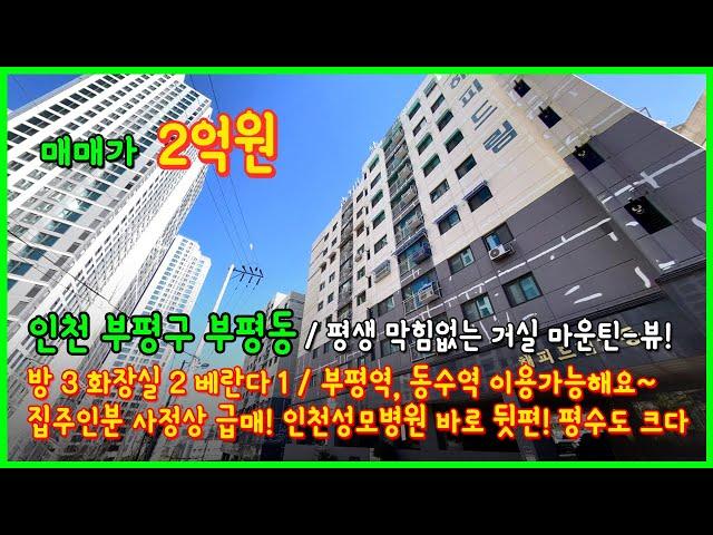(5-115) 평생 막힘없는 거실! 마운틴뷰~ 부평역, 동수역 이용가능해요~ 인천성모병원 바로 뒷편! 산 다니기도 좋아요~ 인천 부평구 부평동 [인천오피스텔][인천오피스텔매매]