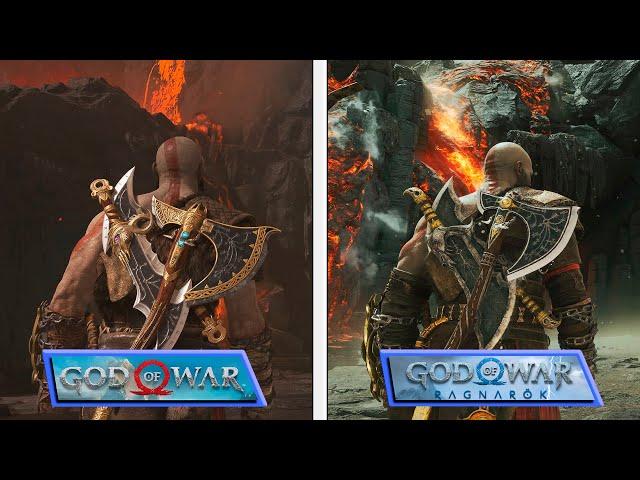 God of War 2018 vs God of War: Ragnarok | PC Ultra vs PS5 | Gameplay Graphics Comparison NO SPOILERS