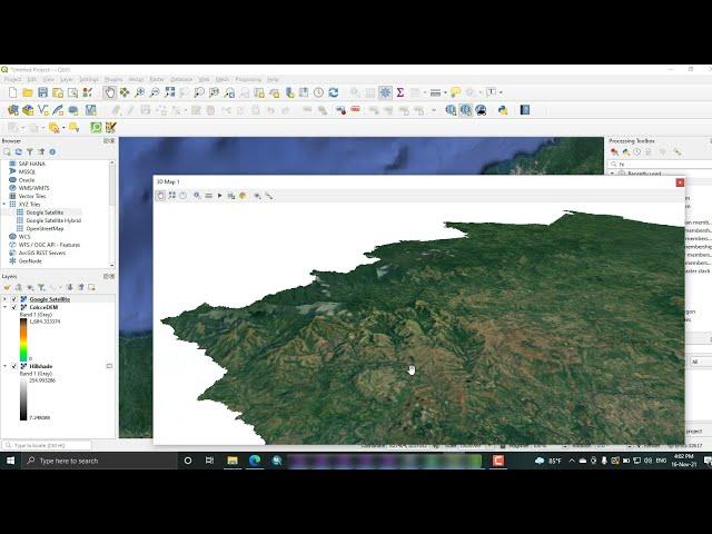 How to create 3D topographic map in Qgis