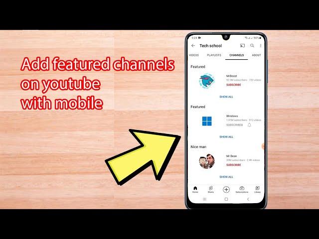 How to add featured channels on YouTube mobile