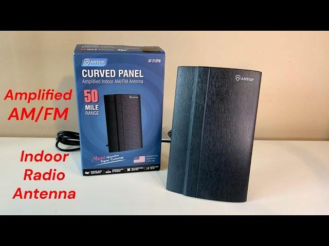 ANTOP AM FM Amplified Radio Antenna Curved Panel model AT212FM Antop FM Antenna #AntopAT212FM