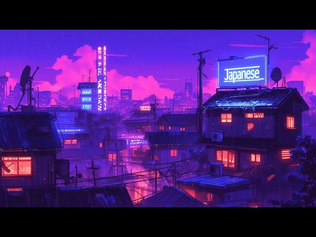 Nostalgic Lofi Hip Hop Beats  1980s & 90s Retro Vibes & Japanese Town Ambience  Lofi Rain Playlist