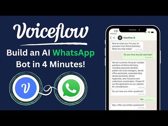 Building a WhatsApp AI Customer Service Chatbot for a Local Business in 4 Minutes With Voiceflow!