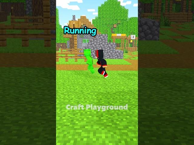 Chased by zombie  #trend #shorts #funny #minecraft #maizen #jj
