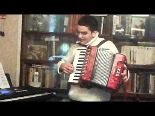 Sandro Nebieridze plays on accordion