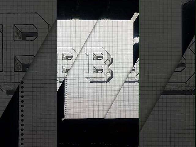 How to Draw 3D alphabet "B" Step-by-Step #easydrawing #3dart #art #alphabet #3dalphabets