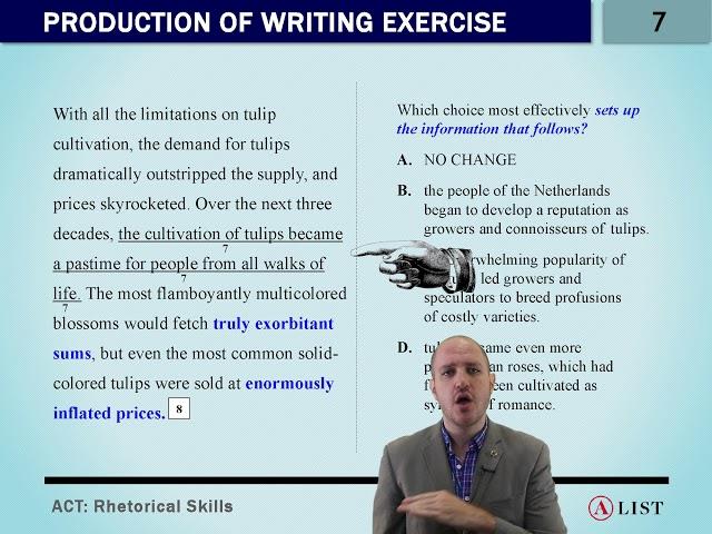 ACT Production of Writing Exercise Q7