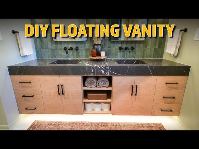 How to Build a DIY Marble and Oak Vanity