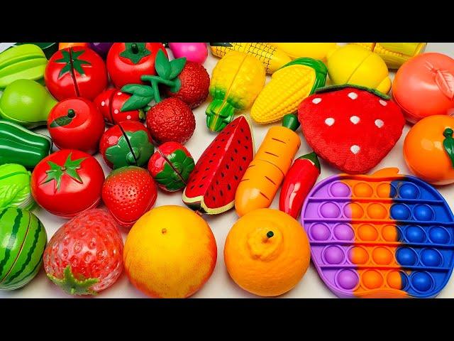 Satisfying Video | How to Cutting Fruits and Vegetables ASMR | Banana, Apple,  Kiwi mixing Squishy