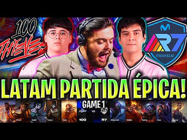 IBAI CASTEA A LATAM EN UNA PARTIDA ÉPICA! - 100T vs R7 Game 1 WORLDS PLAY IN 2024 IBAI ESPAÑOL