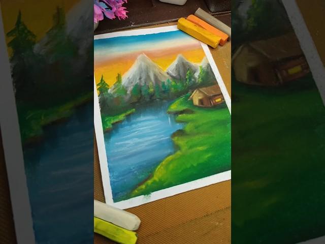 Soft pastel scenery #shorts #painting #softpastel #scenery