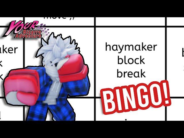 [YBA] Boxing 1v1 Bingo! (Jioufen's Version)