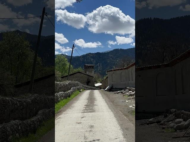What does a village in the mountainous Svaneti region of Georgia look like?