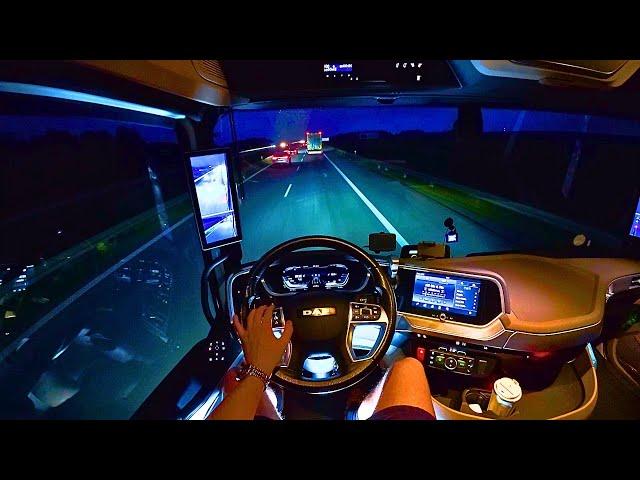 Night POV no talking truck driving Nikotimer Poland