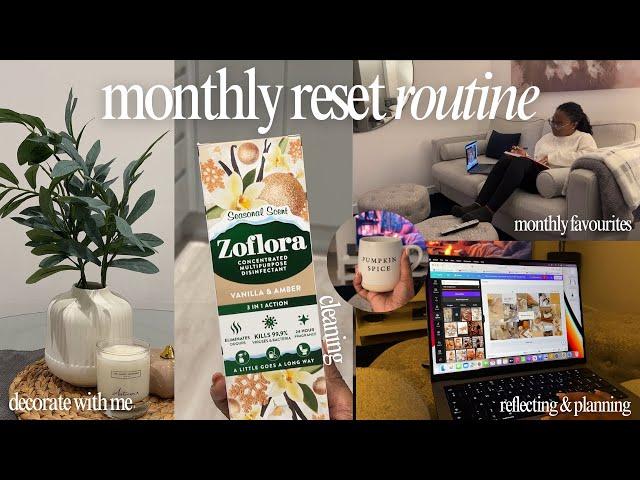 MONTHLY RESET | OCTOBER MONTHLY RESET, reflections, vision board, cleaning, monthly favourites