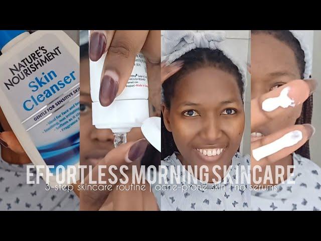 MORNING SKINCARE ROUTINE | acne-prone normal to oily skin | 3-step routine | no serums