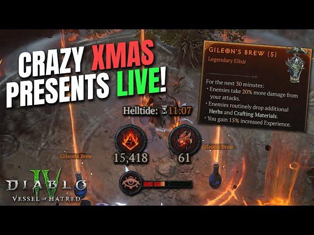 INFINITE CINDERS & CRAZY XMAS PRESENTS in DIABLO 4 - LIVE NOW!