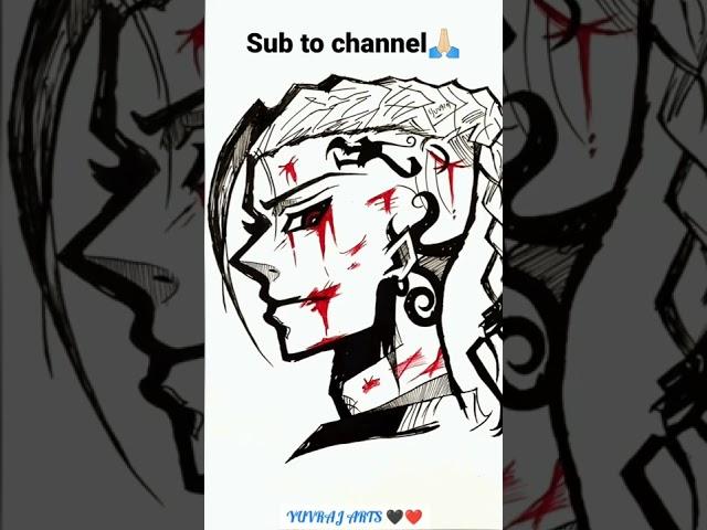 Sketch Vs the final Artwork || Yuvraj Arts #anime #draken