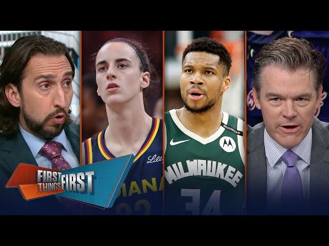 Caitlin Clark scuffle sparks major debate; Should Giannis stay with the Bucks? | FIRST THINGS FIRST