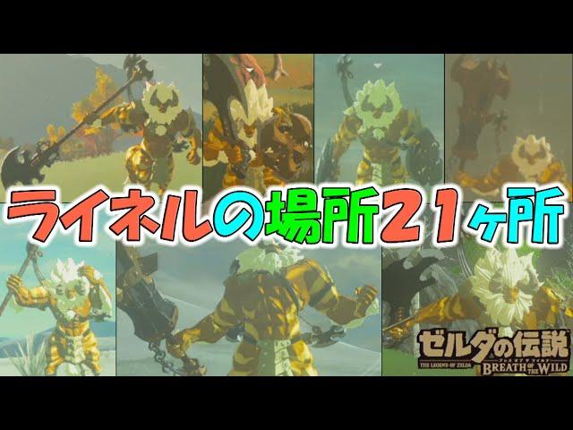 【ゼルダの伝説BotW】ライネルの場所２１ヶ所【ゼルダの伝説ブレスオブザワイルド】