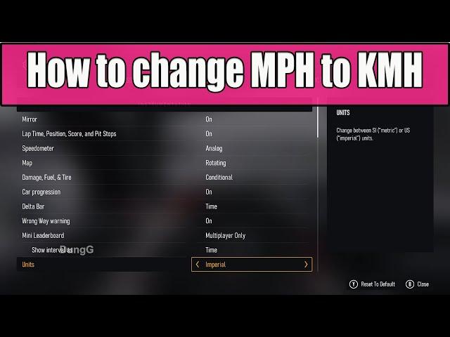 Forza Motorsport - How to change MPH to KMH or KMH to MPH