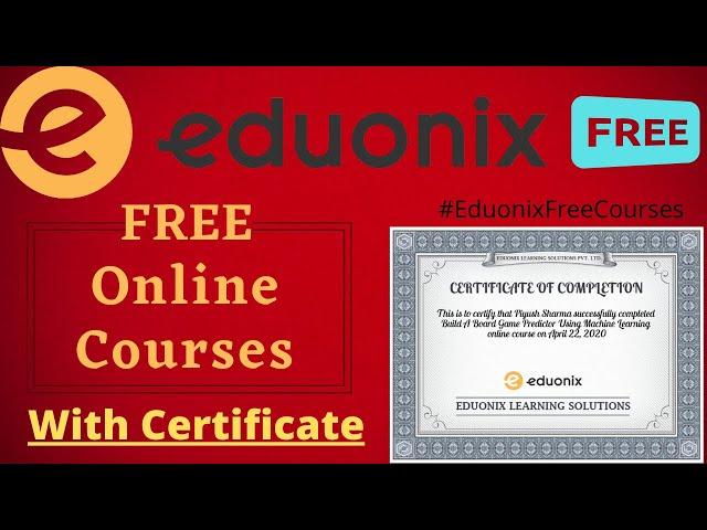 Eduonix Announced 20+ Course Certificate of completion by @Eduonix Learning Solutions