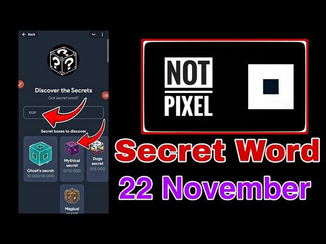 Not Pixel Secret Word 22 Nov | Not Pixel Airdrop Secret Code Today | Not pixel airdrop secret code