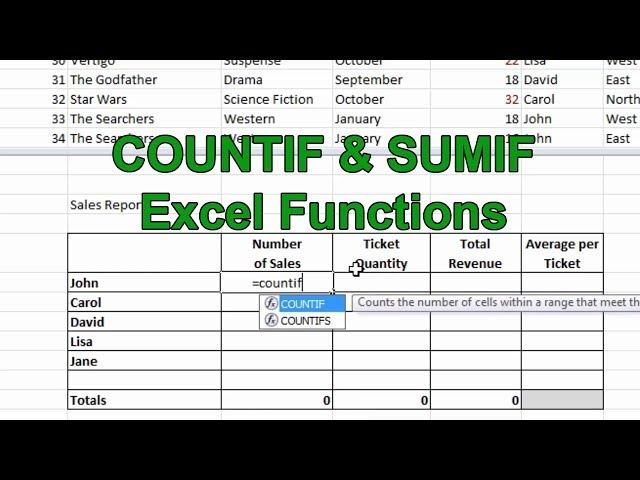 Excel 2010 Tutorial For Beginners #24 - COUNTIF and SUMIF Functions