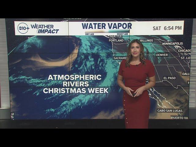 Atmospheric Rivers Christmas Week impacting travel.