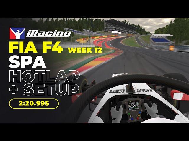 iRacing Onboard Lap: FIA F4 Week 12 @ Spa (2:20.995) + Setup Link