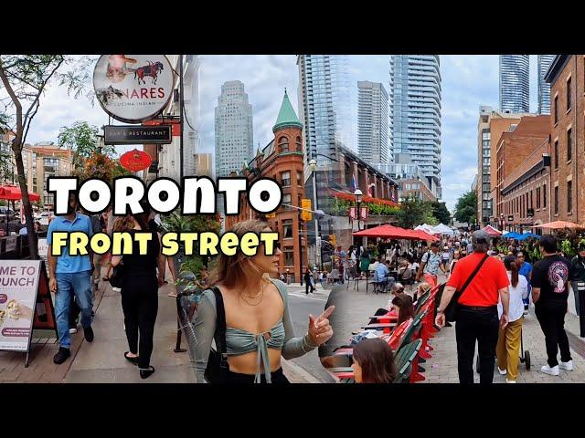 Toronto Walking Tour, Front Street Downtown Toronto Canada  4K