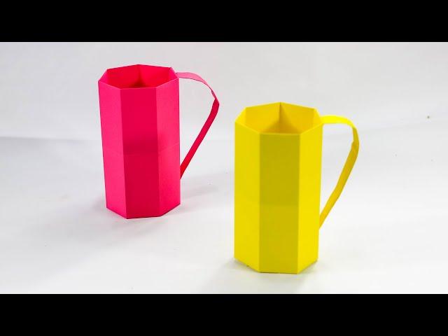 DIY Tall Paper Mug / Paper Crafts For School / Paper Craft / Easy origami paper cup / Origami