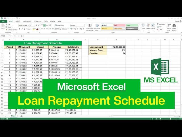 How to Create Loan EMI Calculator in Microsoft Excel | Loan Repayment Schedule in Excel