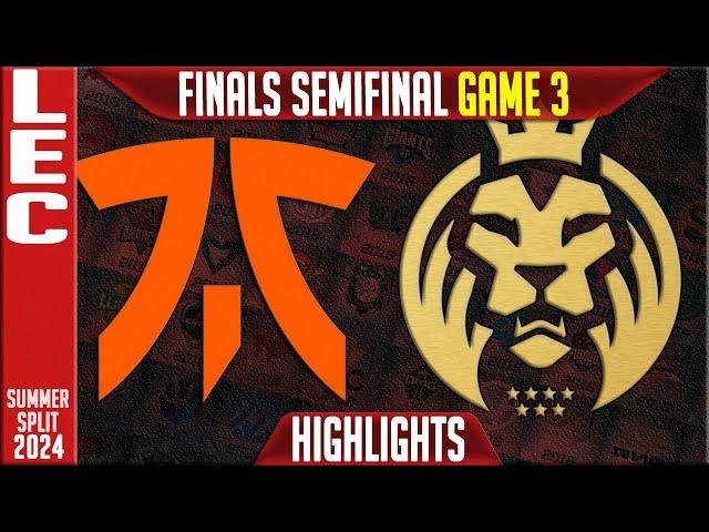 FNC vs MDK Highlights Game 3 | LEC Season Finals Winners Semifinal | Fnatic vs MAD Lions Koi G3